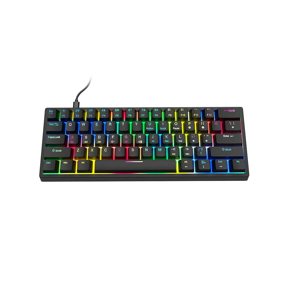 Hot Sale 61 Keys Mini Gaming Keyboard Professional RGB Backlit Teclado Gamer Wired Wireless Mechanical Gaming Keyboard